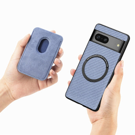 For Google Pixel 7 Carbon Fiber Leather Card Magsafe Phone Case