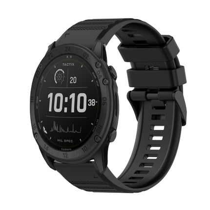 26mm Horizontal Texture Silicone Watch Band with Removal Tool, For Garmin Fenix 7X, For Garmin Fenix 7X Solar, For Garmin Tactix Delta