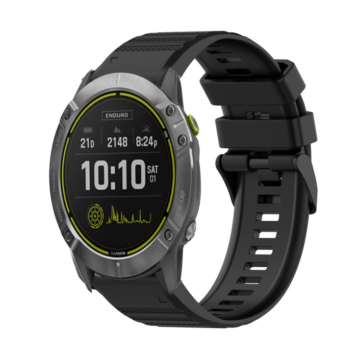 26mm Horizontal Texture Silicone Watch Band with Removal Tool, For Garmin Enduro, For Garmin Fenix 6X, For Garmin Fenix 6X Pro