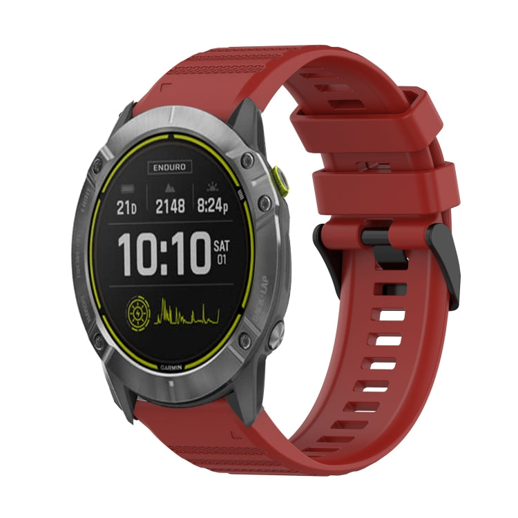 26mm Horizontal Texture Silicone Watch Band with Removal Tool, For Garmin Enduro, For Garmin Fenix 6X, For Garmin Fenix 6X Pro