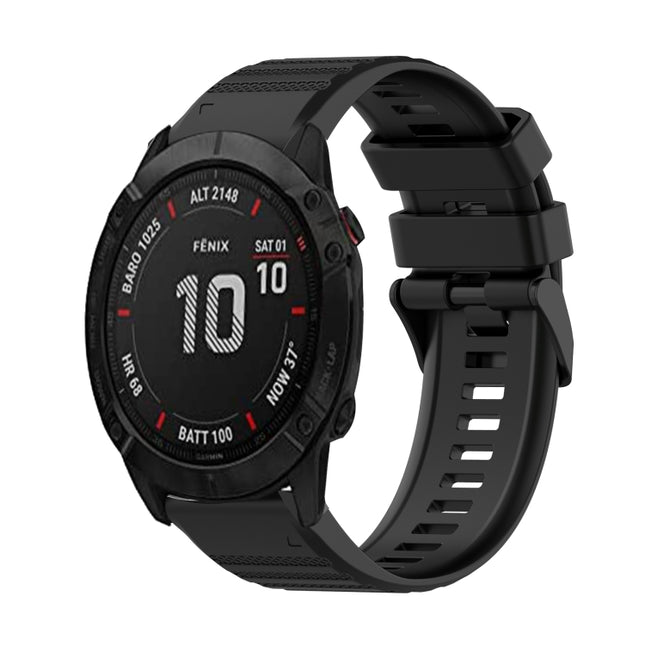 26mm Horizontal Texture Silicone Watch Band with Removal Tool, For Garmin Fenix 6X Sapphire, For Garmin Fenix 5X Sapphire, For Garmin Fenix 5X Plus