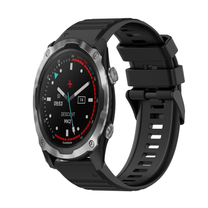 26mm Horizontal Texture Silicone Watch Band with Removal Tool, For Garmin Descent MK 2, For Garmin Descent MK 2i