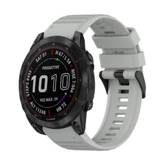 22mm Horizontal Texture Silicone Watch Band with Removal Tool, For Garmin Fenix 7, For Garmin Fenix 7 Solar, For Garmin Fenix 7 Sapphire Solar