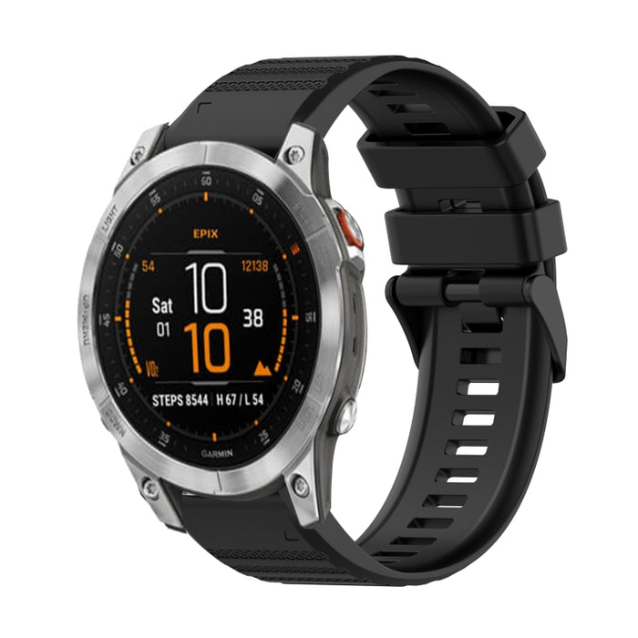 22mm Horizontal Texture Silicone Watch Band with Removal Tool, For Garmin Epix Gen 2, For Garmin Approach S62, For Garmin Fenix 6 GPS