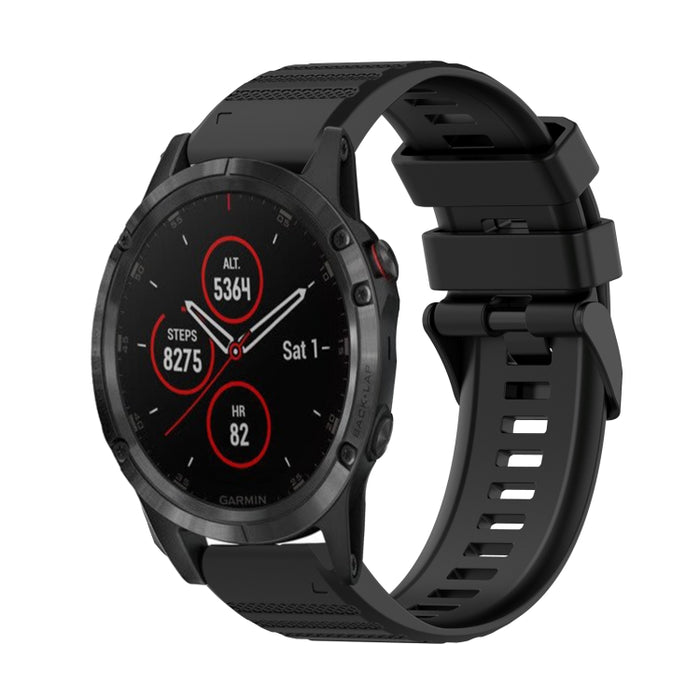 22mm Horizontal Texture Silicone Watch Band with Removal Tool, For Garmin Fenix 5 Plus, For Garmin Quatix 5, For Garmin Quatix 5 Sapphire