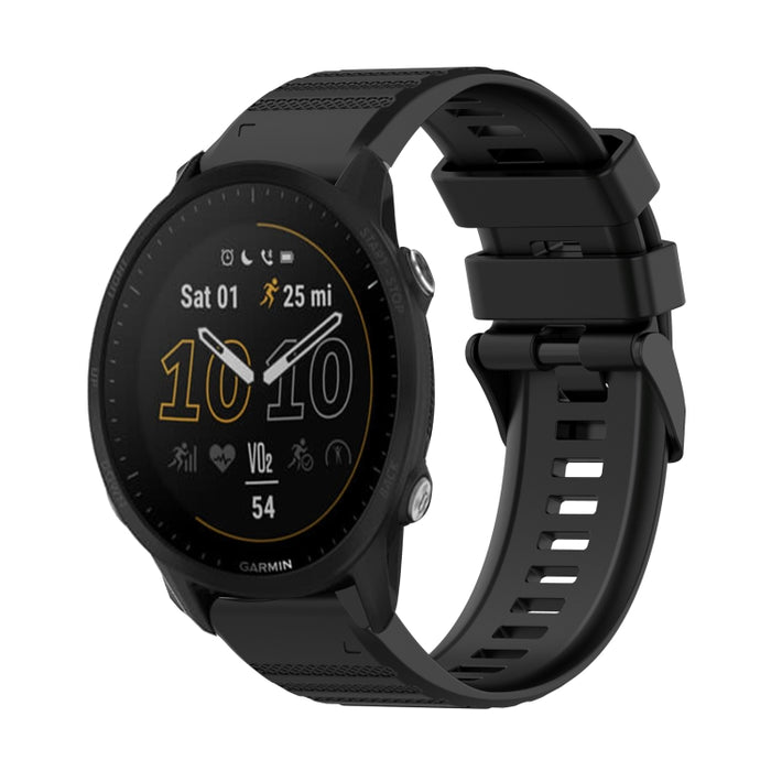22mm Horizontal Texture Silicone Watch Band with Removal Tool, For Garmin Forerunner 955, For Garmin Forerunner 945, For Garmin Forerunner 935