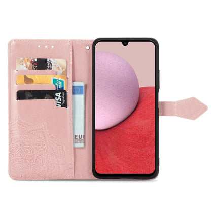 For Samsung Galaxy A14 5G Mandala Flower Embossed Leather Phone Case