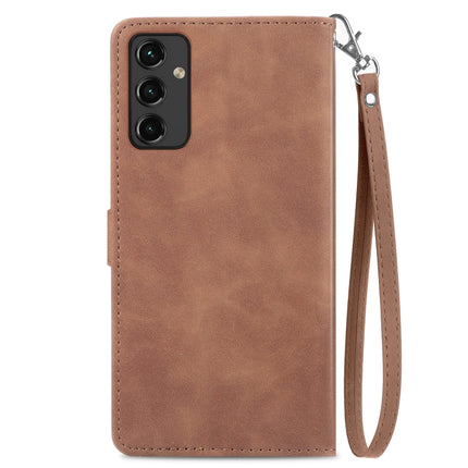 For Samsung Galaxy A14 5G Embossed Flower  Zipper Leather Phone Case, For Samsung Galaxy A14 5G