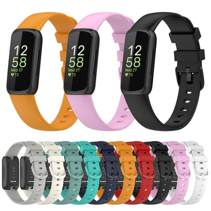 For Fitbit Inspire 3 Solid Color Silicone Watch Band, L, S