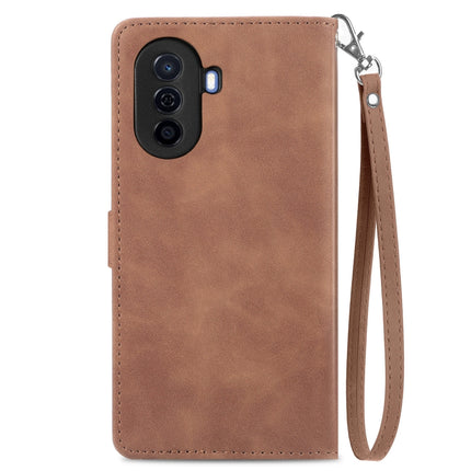Embossed Flower Zipper Leather Phone Case, For Huawei Nova Y70, For Huawei  Enjoy 50