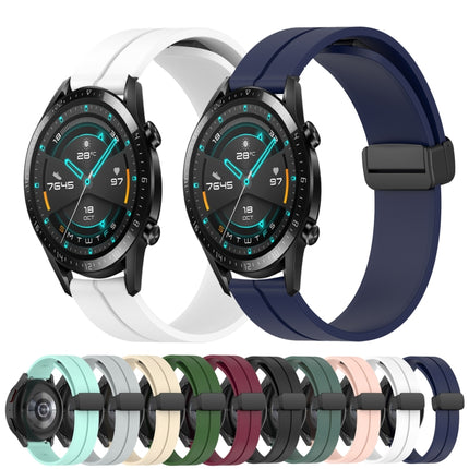 20mm Solid Color Magnetic Clasp Silicone Watch Band, For Huawei Watch GT2 42mm, For Huawei Watch 2