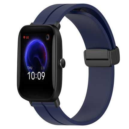 20mm Solid Color Magnetic Clasp Silicone Watch Band, For Amazfit Pop