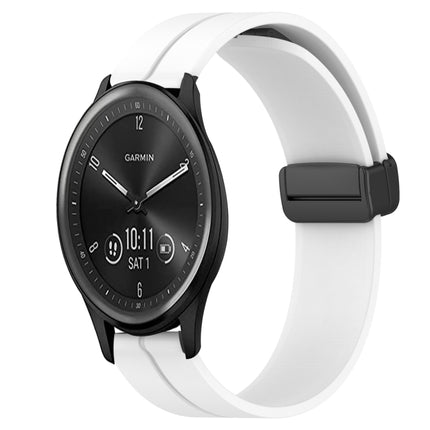 20mm Solid Color Magnetic Clasp Silicone Watch Band, For Garmin Vivomove Sport, For Garmin Venu 2 Plus