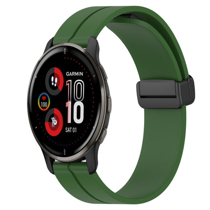 20mm Solid Color Magnetic Clasp Silicone Watch Band, For Garmin Vivomove Sport, For Garmin Venu 2 Plus