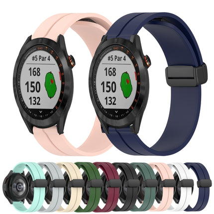 20mm Solid Color Magnetic Clasp Silicone Watch Band, For Garmin Approach S40, For Garmin Forerunner 158