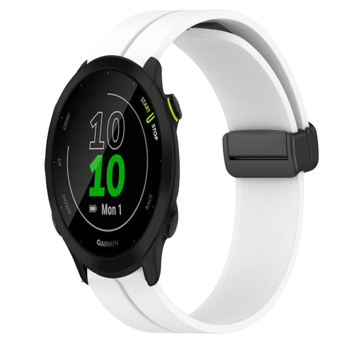 20mm Solid Color Magnetic Clasp Silicone Watch Band, For Garmin Forerunner 55, For Garmin Venu