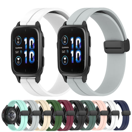 20mm Solid Color Magnetic Clasp Silicone Watch Band, For Garmin Venu SQ, For Garminmove Luxe