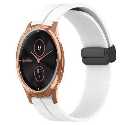 20mm Solid Color Magnetic Clasp Silicone Watch Band, For Garmin Venu SQ, For Garminmove Luxe