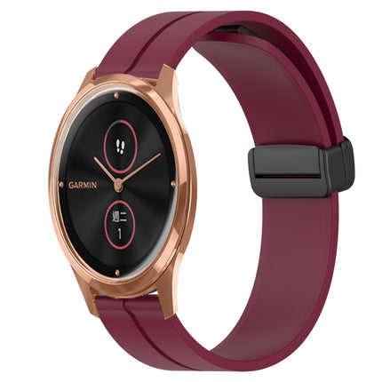20mm Solid Color Magnetic Clasp Silicone Watch Band, For Garmin Venu SQ, For Garminmove Luxe