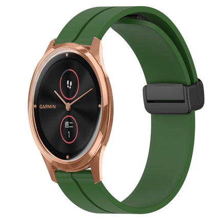 20mm Solid Color Magnetic Clasp Silicone Watch Band, For Garmin Venu SQ, For Garminmove Luxe
