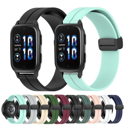 20mm Solid Color Magnetic Clasp Silicone Watch Band, For Garmin Venu Sq 2, For Garmin Venu Sq 2 Music