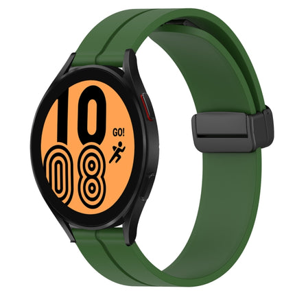 20mm Solid Color Magnetic Clasp Silicone Watch Band, For Samsung Galaxy Watch4 40mm, For Samsung  Galaxy Watch4 Classic 42mm