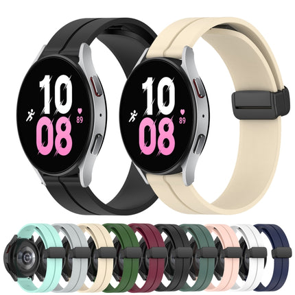 20mm Solid Color Magnetic Clasp Silicone Watch Band, For Samsung Galaxy Watch4 40mm, For Samsung  Galaxy Watch4 Classic 42mm