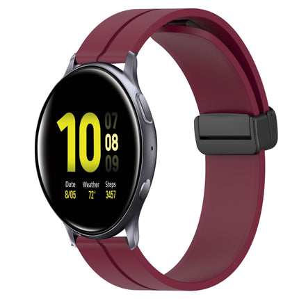 20mm Solid Color Magnetic Clasp Silicone Watch Band, For Samsung  Galaxy Watch4 Classic 46mm, For Samsung Galaxy Watch Active2 40mm