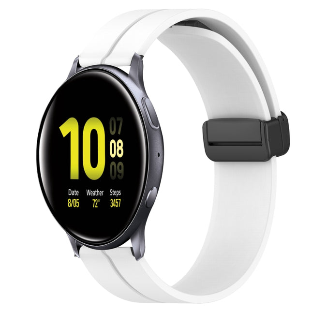 20mm Solid Color Magnetic Clasp Silicone Watch Band, For Samsung Galaxy Watch Active2 44mm, For Samsung Galaxy Watch 42mm