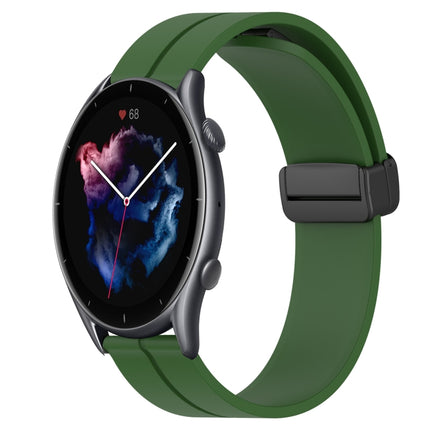 22mm Solid Color Magnetic Clasp Silicone Watch Band, For Amazfit GTR 4, For Amazfit GTR 3
