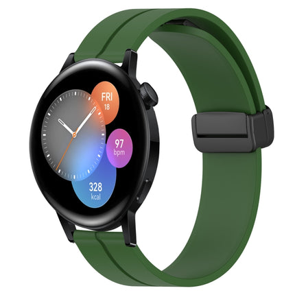 22mm Solid Color Magnetic Clasp Silicone Watch Band, For Huawei Watch GT3 Pro 46mm, For Huawei Watch GT3 46mm
