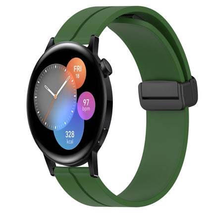 22mm Solid Color Magnetic Clasp Silicone Watch Band, For Huawei Watch GT Runner, For Huawei Watch 3
