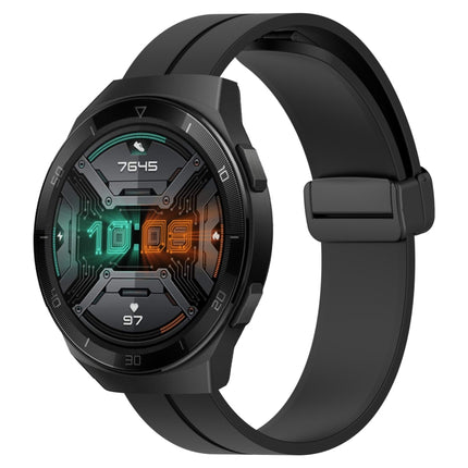 22mm Solid Color Magnetic Clasp Silicone Watch Band, For Huawei Watch GT 2E, For Huawei GT2 46mm