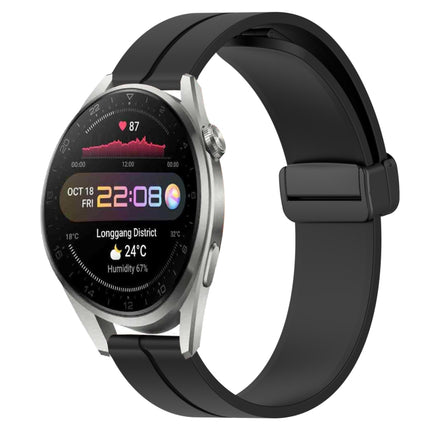 22mm Solid Color Magnetic Clasp Silicone Watch Band, For Huawei Watch 3 Pro New