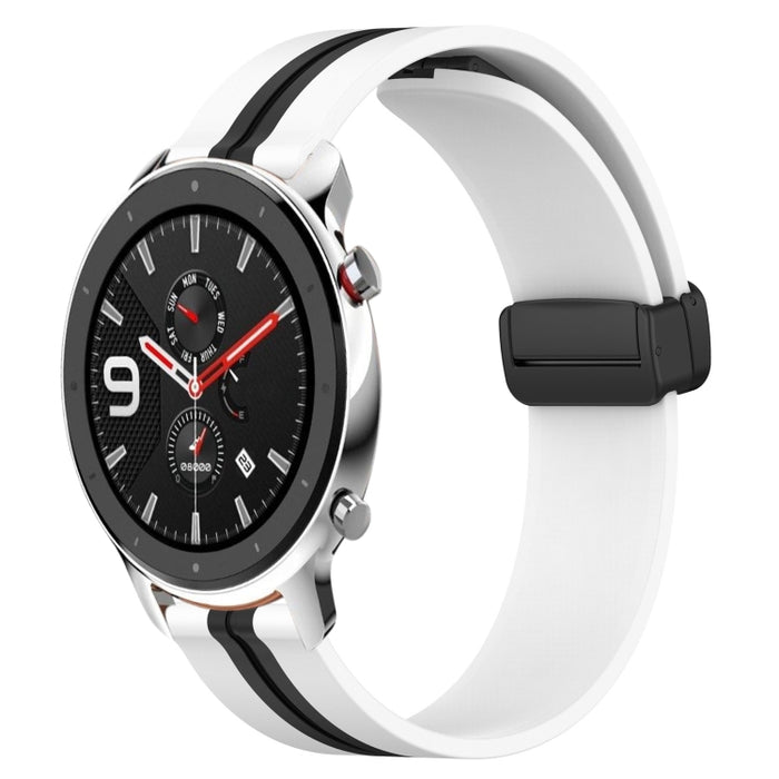 22mm Folding Magnetic Clasp Silicone Watch Band, For Amazfit GTR 4, For Amazfit GTR 3