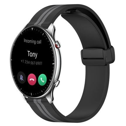 22mm Folding Magnetic Clasp Silicone Watch Band, For Amazfit GTR 2, For Amazfit 3