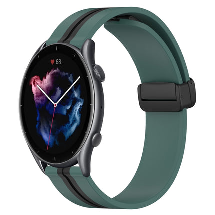 22mm Folding Magnetic Clasp Silicone Watch Band, For Amazfit GTR 2, For Amazfit 3