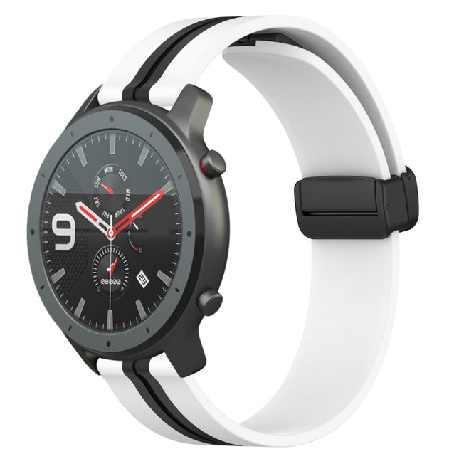 22mm Folding Magnetic Clasp Silicone Watch Band, For Amazfit GTR 47mm