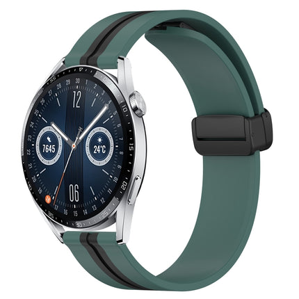 22mm Folding Magnetic Clasp Silicone Watch Band, For Huawei Watch GT3 Pro 46mm, For Huawei Watch GT3 46mm