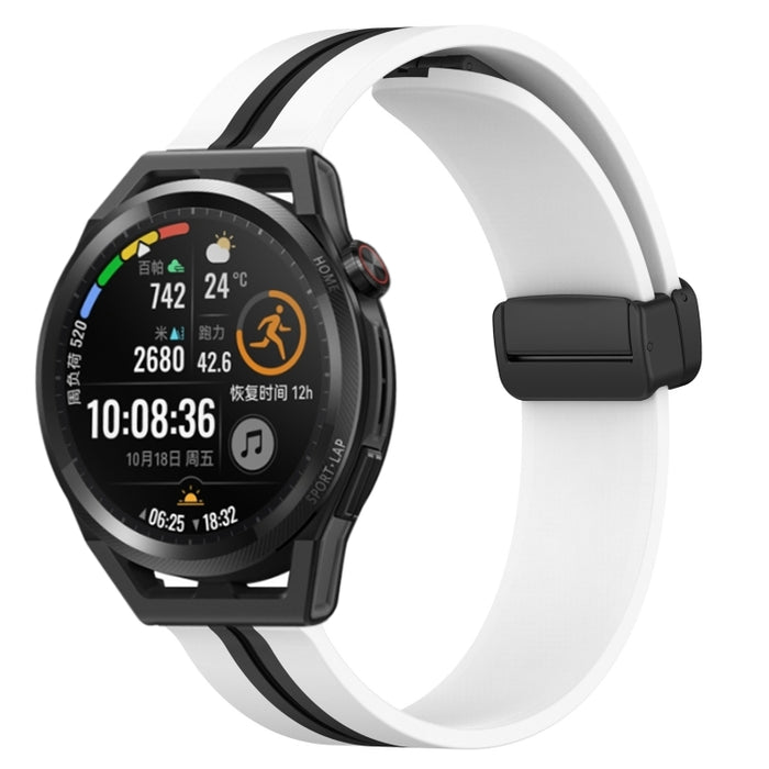 22mm Folding Magnetic Clasp Silicone Watch Band, For Huawei Watch GT Runner, For Huawei Watch 3