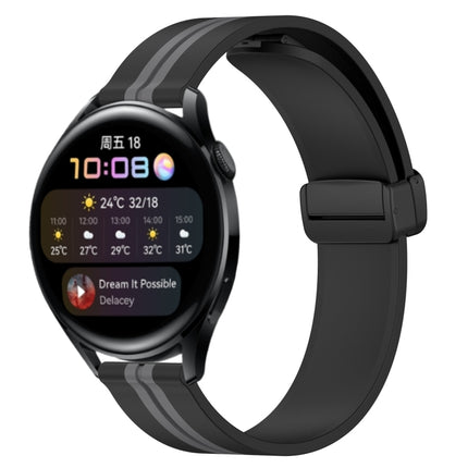 22mm Folding Magnetic Clasp Silicone Watch Band, For Huawei Watch GT Runner, For Huawei Watch 3