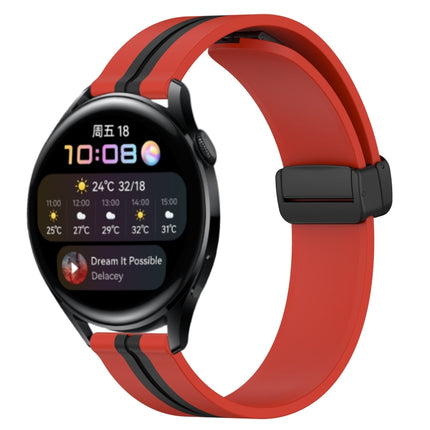 22mm Folding Magnetic Clasp Silicone Watch Band, For Huawei Watch GT Runner, For Huawei Watch 3