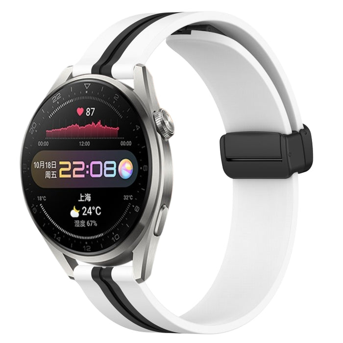 22mm Folding Magnetic Clasp Silicone Watch Band, For Huawei Watch 3 Pro, For Huawei GT2 Pro