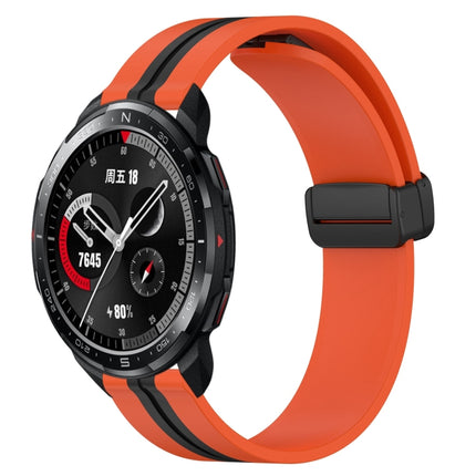 22mm Folding Magnetic Clasp Silicone Watch Band, For Honor Watch GS 3, For Honor Watch GS Pro