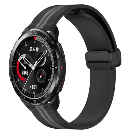 22mm Folding Magnetic Clasp Silicone Watch Band, For Honor Watch GS 3, For Honor Watch GS Pro