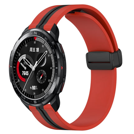 22mm Folding Magnetic Clasp Silicone Watch Band, For Honor Watch GS 3, For Honor Watch GS Pro