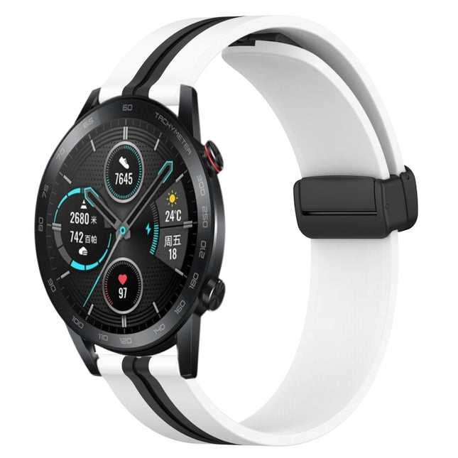 22mm Folding Magnetic Clasp Silicone Watch Band, For Honor Magic Watch 2 46mm, For Honor Watch Dream