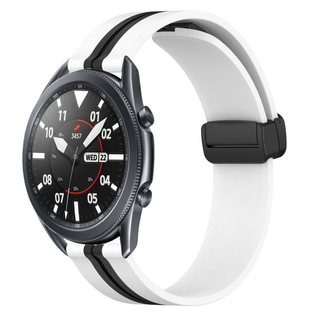 22mm Folding Magnetic Clasp Silicone Watch Band, For Samsung Galaxy Watch3 45mm, For Samsung Galaxy Watch 46mm