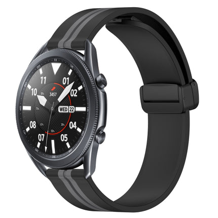 22mm Folding Magnetic Clasp Silicone Watch Band, For Samsung Galaxy Watch3 45mm, For Samsung Galaxy Watch 46mm