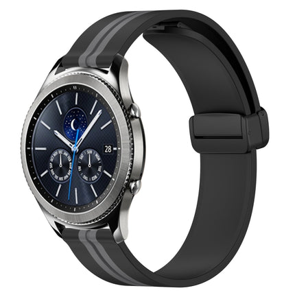 22mm Folding Magnetic Clasp Silicone Watch Band, For Samsung Gear S3 Classic, For Samsung Gear S3 Frontier